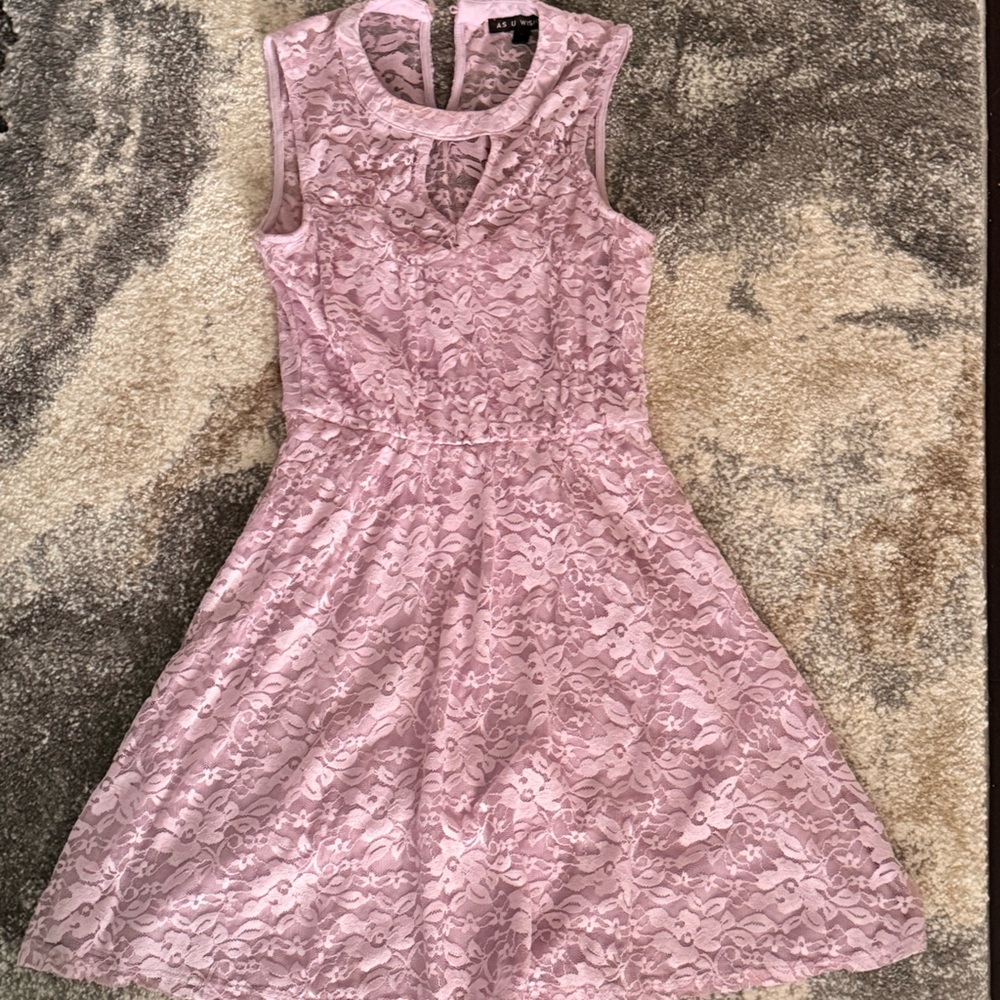 Elegant Purple Lace Dress